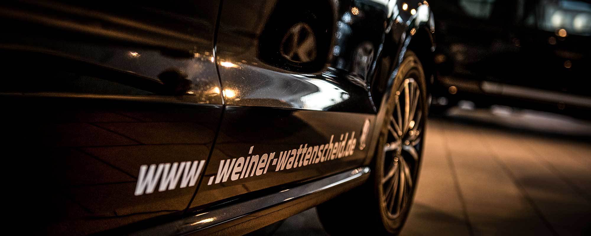 Schriftzug Webadresse Autohaus Weiner